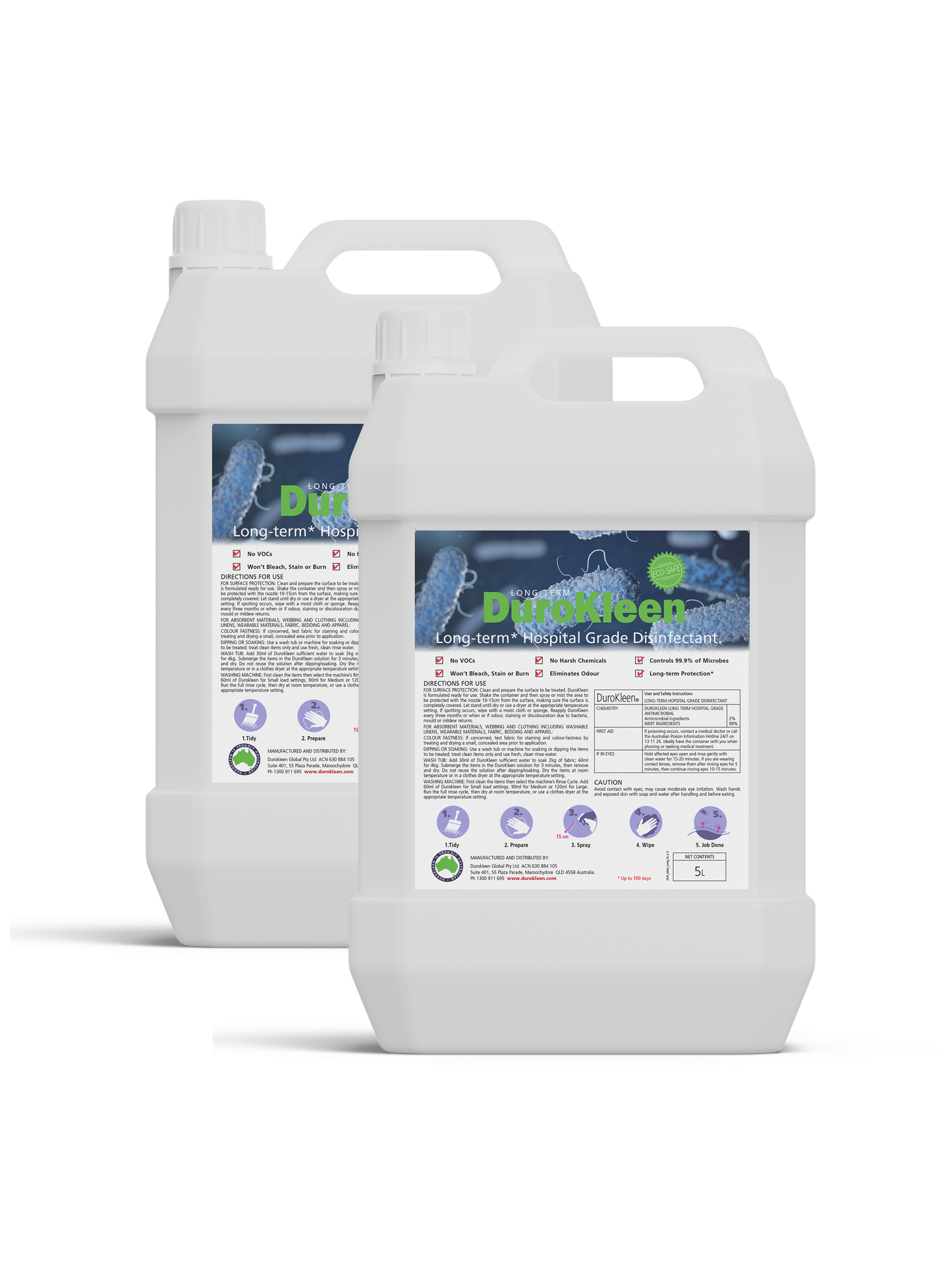 DuroKleen Long Term Antimicrobial Disinfectant 5 Litres (Carton of 2)