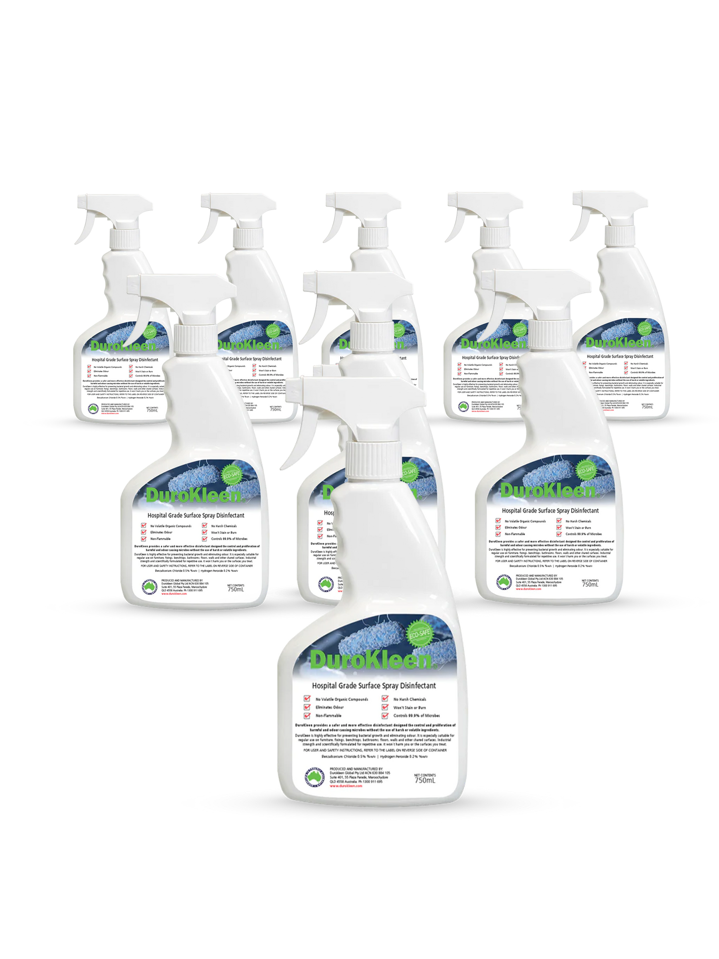 DuroKleen Long Term Antimicrobial Disinfectant 750ml Trigger Spray (Carton of 9)