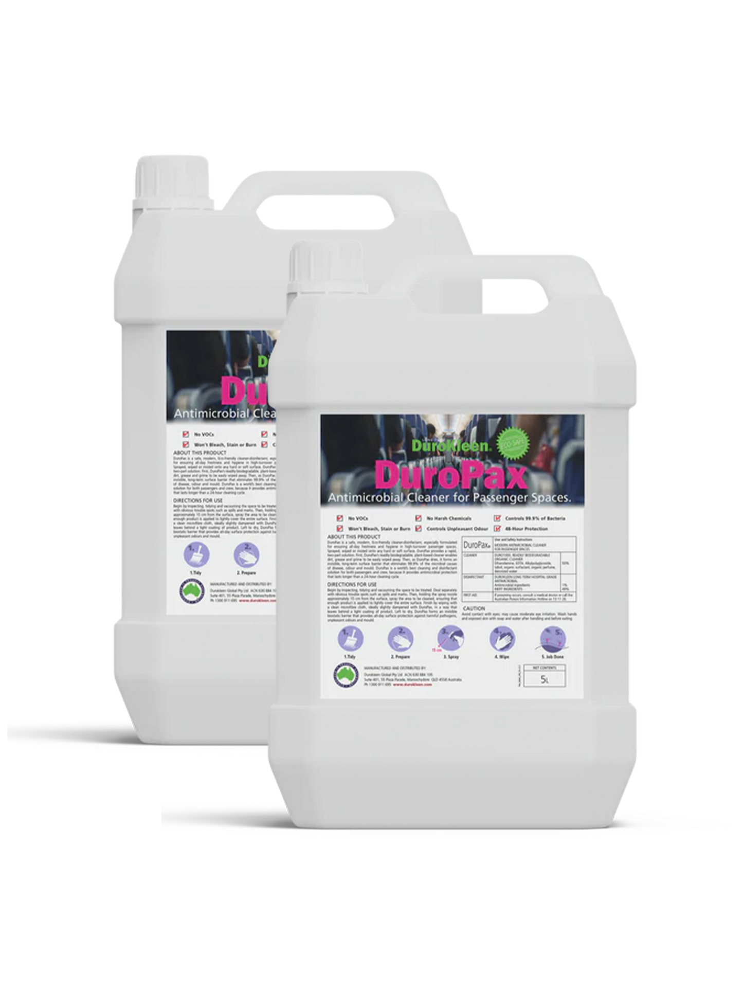 DuroPax Surface Cleaner and Antimicrobial Disinfectant 5 Litre (Carton of 2)