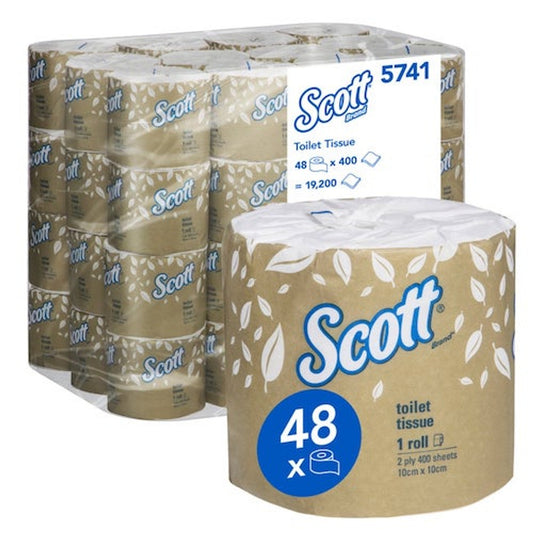 Scott 5741  Toilet Paper 2 Ply White 400 Sheets 48 Rolls